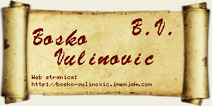 Boško Vulinović vizit kartica